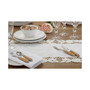 Embroidered Table Runner with Floral Design, 68" x 16"