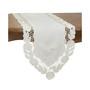 Embroidered Table Runner with Floral Design, 68" x 16"