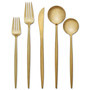 Skandia Zephyr Satin Gold 20-PC Flatware Set, Service for 4