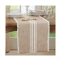 Striped Table Runner with Fringe Design, 72" x 13"