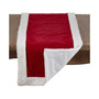 Cotton Red Christmas Runner with Sherpa Edges