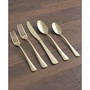 Brody Champagne Mirror Hammered Flatware Set, 20 Piece