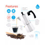 Milano Stovetop Espresso Maker Moka Pot 6 Espresso Cup Size 9.3 oz