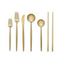 Skandia Zephyr Satin Gold 28-PC Flatware Set/with chopstick, Service for 4