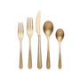 Kenbrook Champagne Tumbled 20 Piece Everyday Flatware Set, Service For 4