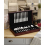 Dark Walnut Lined Single Stainless-Steel Flatware 19in Chest