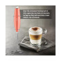 Handheld Milk Frother Stainless Steel Single Whisk with Stand