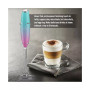 Handheld Milk Frother Stainless Steel Single Whisk with Stand