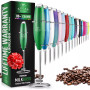 Handheld Milk Frother Stainless Steel Single Whisk with Stand