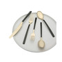 Beacon Two Tone Black-Gold Satin 20-Piece Flatware Set, Service for 4