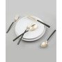 Beacon Two Tone Black-Gold Satin 20-Piece Flatware Set, Service for 4