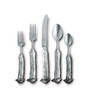 5 Piece Pewter Antler Flatware Set Place Setting