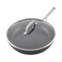 Hard-Anodized Induction Nonstick Frying Pan with Lid, 12.25", Matte Black