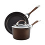 Symmetry Hard-Anodized Nonstick Cookware Induction Pots and Pans Set, 3-Piece, Chocolate