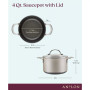 Achieve Hard Anodized Nonstick 4 Quart Saucepot with Lid