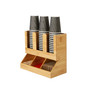 6 Compartment Upright Coffee Condiment and Cup Storage Organizer