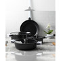 Noir 7-Pc. Cast Aluminum Cookware Set with Removable Handles