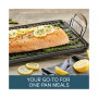 Advanced Home Hard-Anodized Nonstick Double Burner Griddle, 10" x 18", Indigo