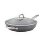 Accolade Forged Hard-Anodized Nonstick Deep Frying Pan with Lid, 12-Inch, Moonstone