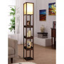 Maxwell Shelf & LED Floor Lamp with Lantern Shade with Drawers