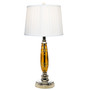 Glossy Amber Lead Crystal Table Lamp
