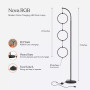 Nova LED RGB Floor Lamp - Color Changing 3 Ring-Style Light Pendants