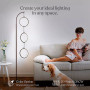 Nova LED RGB Floor Lamp - Color Changing 3 Ring-Style Light Pendants