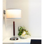 Carter LED Table Desk and Nightstand Lamp with Walnut Wood Finish