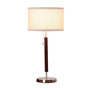 Carter LED Table Desk and Nightstand Lamp with Walnut Wood Finish