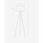 Emma LED Contemporary Tripod Floor Lamp with Wooden Legs