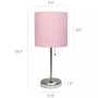 Stick Lamp with USB Charging Port and Fabric Shade 2 Pack Set