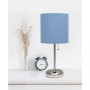 Stick Lamp with USB Charging Port and Fabric Shade 2 Pack Set