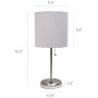 Stick Lamp with USB Charging Port and Fabric Shade 2 Pack Set