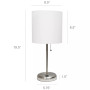 Stick Lamp with USB Charging Port and Fabric Shade 2 Pack Set