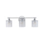 Spaulding Vintage-like 3-Light Pattern Glass Farmhouse Cottage LED Vanity Light