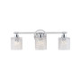 Spaulding Vintage-like 3-Light Pattern Glass Farmhouse Cottage LED Vanity Light