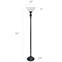 Elegant Designs 1 Light Torchiere Floor Lamp with Marbleized White Glass Shade