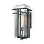 Croftwell 1 Light Outdoor Wall Sconce in Textured Matte Black with Clear Glass