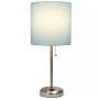Lime Lights Stick Lamp with Charging Outlet and Fabric Shade
