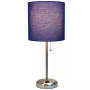 Lime Lights Stick Lamp with Charging Outlet and Fabric Shade