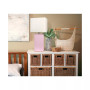 Elegant Designs Modern Leather Table Lamp with White Fabric Shade