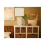 Elegant Designs Modern Leather Table Lamp with White Fabric Shade