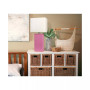 Elegant Designs Modern Leather Table Lamp with White Fabric Shade