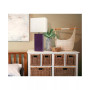 Elegant Designs Modern Leather Table Lamp with White Fabric Shade