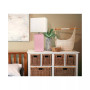 Elegant Designs Modern Leather Table Lamp with White Fabric Shade