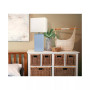 Elegant Designs Modern Leather Table Lamp with White Fabric Shade