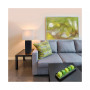 Elegant Designs Modern Leather Table Lamp with White Fabric Shade