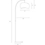 Wave Pendant LED Unique Arc Floor Lamp with Rattan-Style Wicker Shade