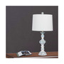 Distressed Sculpted Candlestick Resin Table Lamps, Set of 2