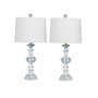 Distressed Sculpted Candlestick Resin Table Lamps, Set of 2